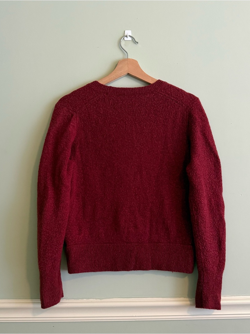 Madewell Deep Burgundy Crossover V-Neck Sweater - Picture 3 of 3